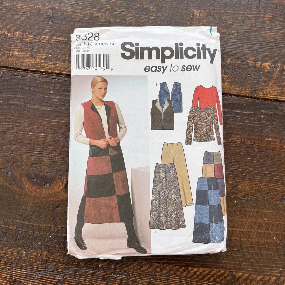 Simplicity #9328 Patchwork Skirt Sewing Pattern Misses Size 8-14 Uncut